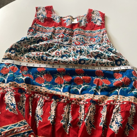 La Cera Petite Large 100% Cotton Floral Patterned Sleeveless Dress Pockets - Picture 9 of 9